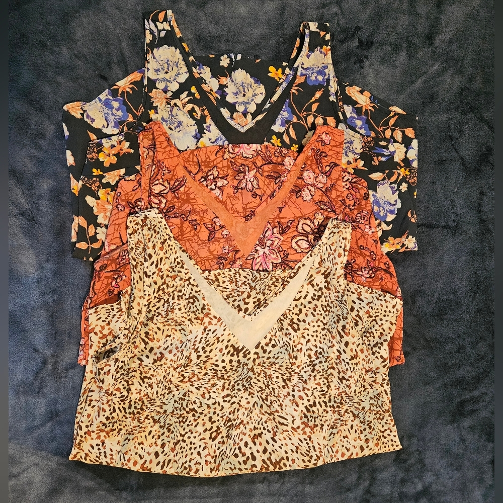 Maurices Multicolor Floral and Animal Print Blouse Trio - Picture 3 of 4